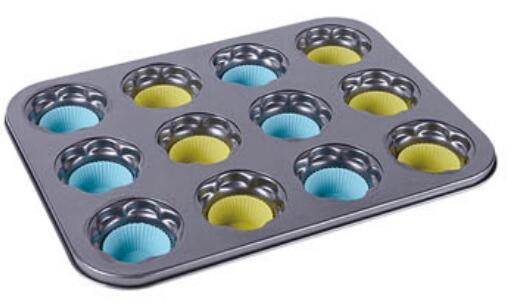 Kitchen Accessories Carbon steel BSCI/LFGB/SGS/CE nordic ware bakeware cake paper cups mini muffin pan