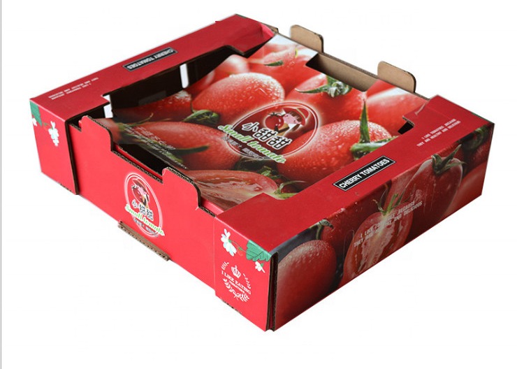 Custom Wholesale Recycle Material Tomato Packing Boxes Fruit Corrugated Boxes