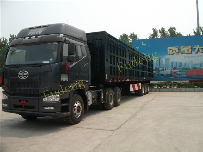 Carbon Steel 45 Ton Tipper Semi Trailer For Sand / Stone / Bulk Cargo Transport