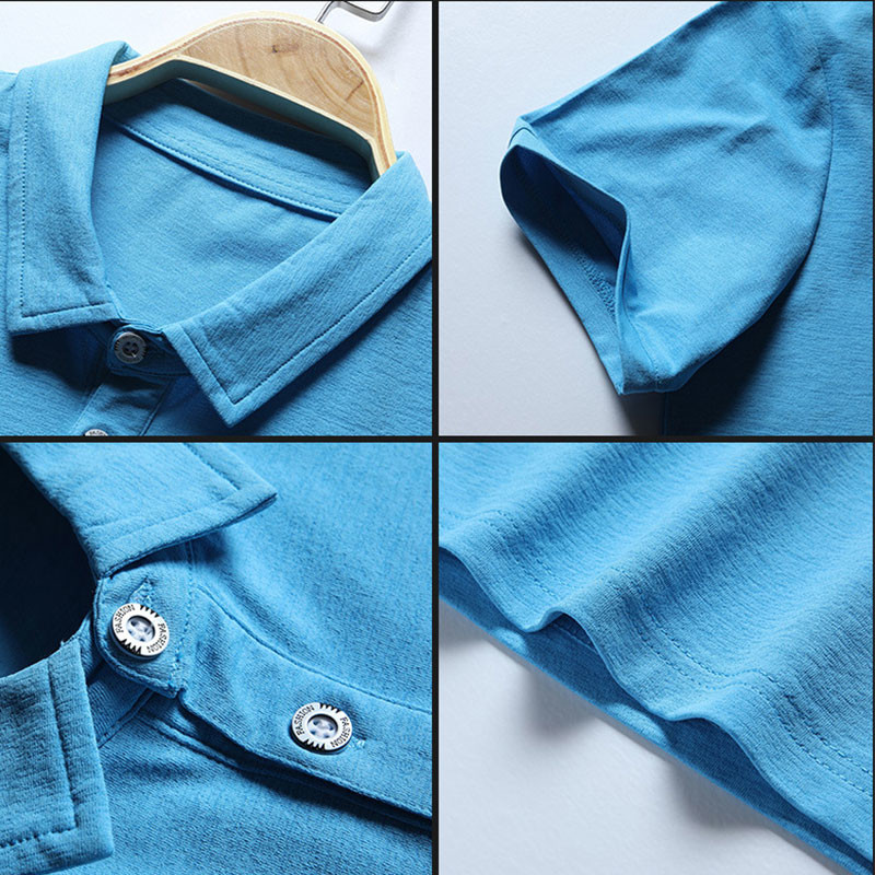 White Lapel Middle Aged OEM T Shirts Business Ice Silk Quick Dry Shirt