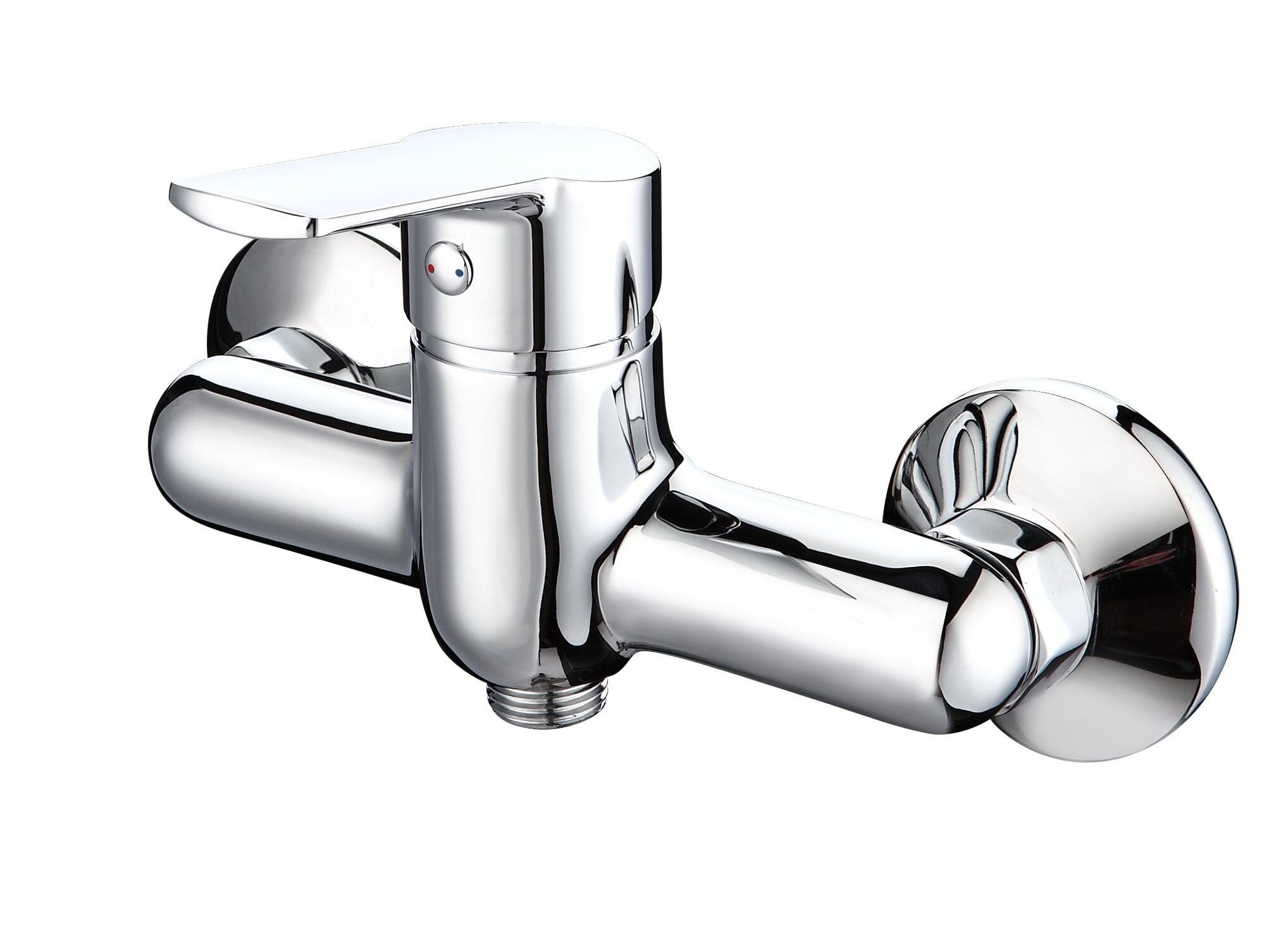 Polished Wall Mounted Bathtub Mixer Faucet Single Lever Erosion Resistant