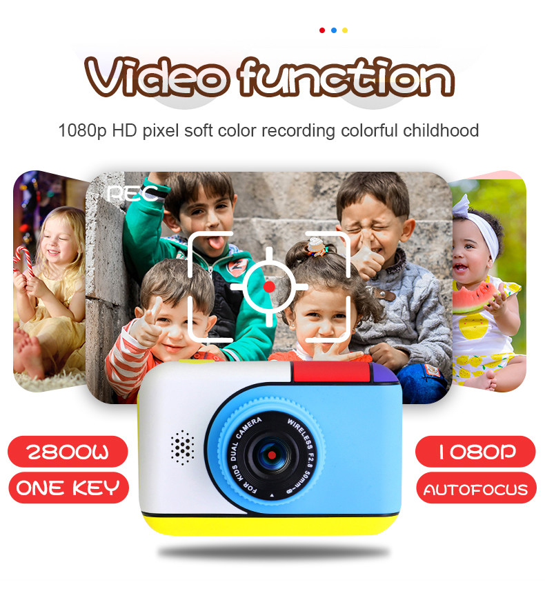 40MP Selfie Kids Digital Cameras With Games 1080P 600mah Battery