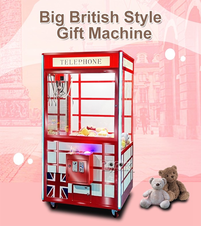 Big British Style Gift MachineToy Claw Machine Coin Operated Arcade Crane Gift Game