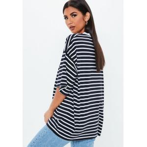 Oversized Custom Stripe Drop Shoulder T Shirt Printing