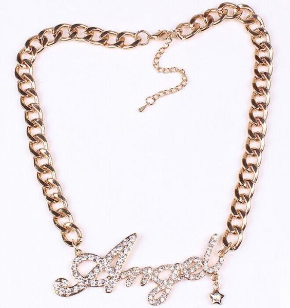 European and American fashion chain letters Angel Angel diamond necklace chain