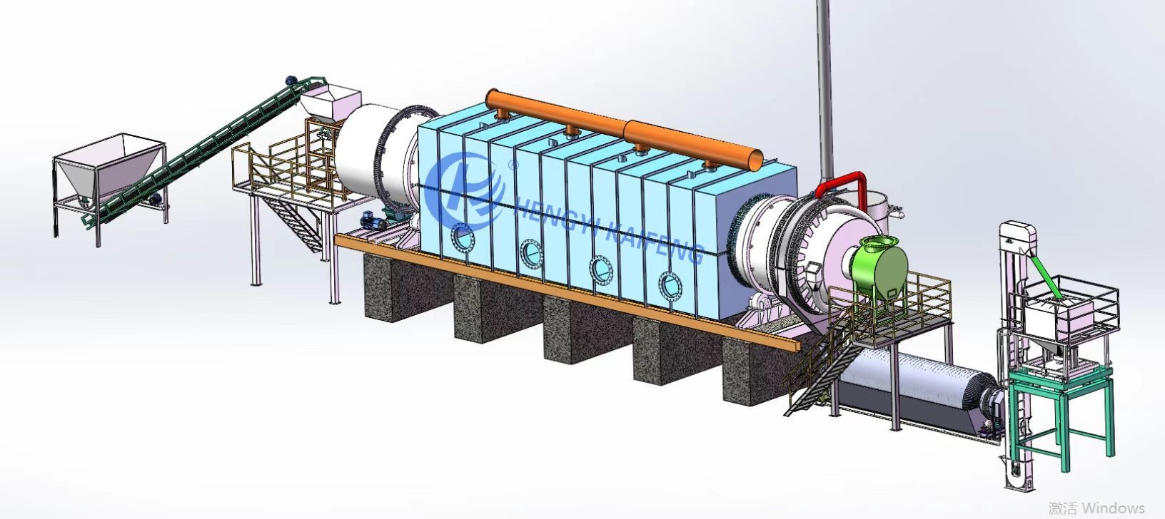 Dependable Ignition Horizontal Carbonization Furnace For Charcoal Semi Auto