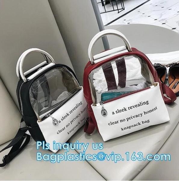 PVC Waterproof Dry Bag Hiking Backpack, Fashionable Transparent Waterproof Pvc