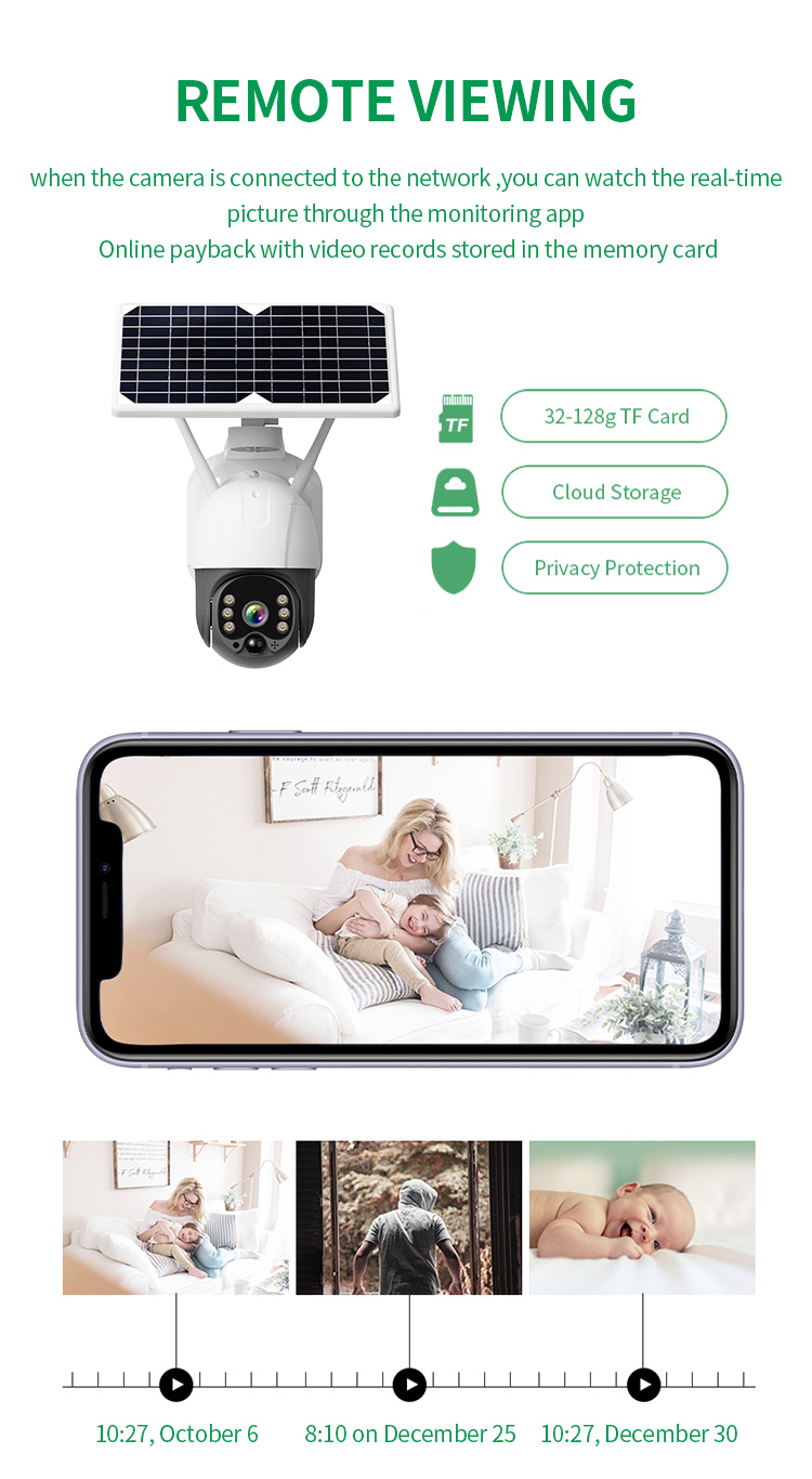 Highfly Promotion Solar Security System Control Surveillance High Quality With Lights 4G Power IP Camera