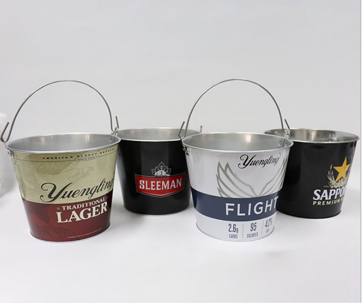 0.23mm Round Tin Bucket 5L Small Tin Bucket With Handle