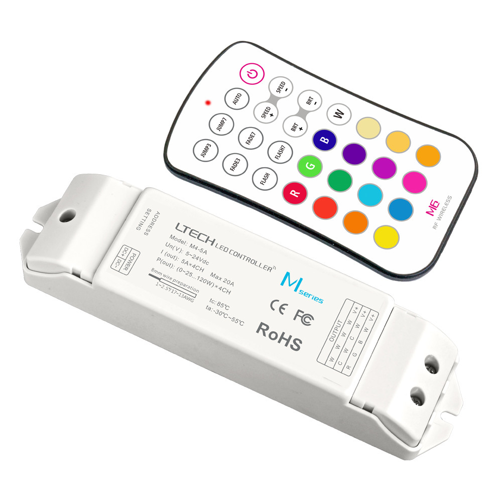 Led Light Strip Rf Controller , Led Strip Light Dimmer Unit With Wireless Controller