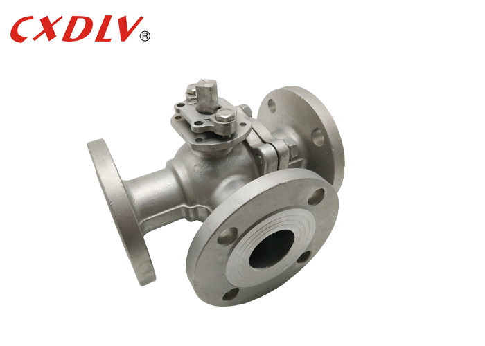 T Port Gear Operation 3 Way Ball Valve Stainless Steel SS 150LBCF8 CF8M
