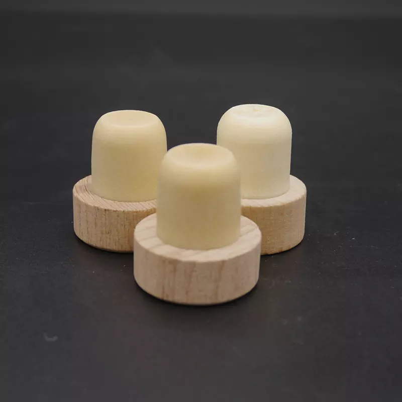 Engraved Logo Wood Bar Top Cork Synthetic Glass Bottle Stopper for Liquor and Cosmetics