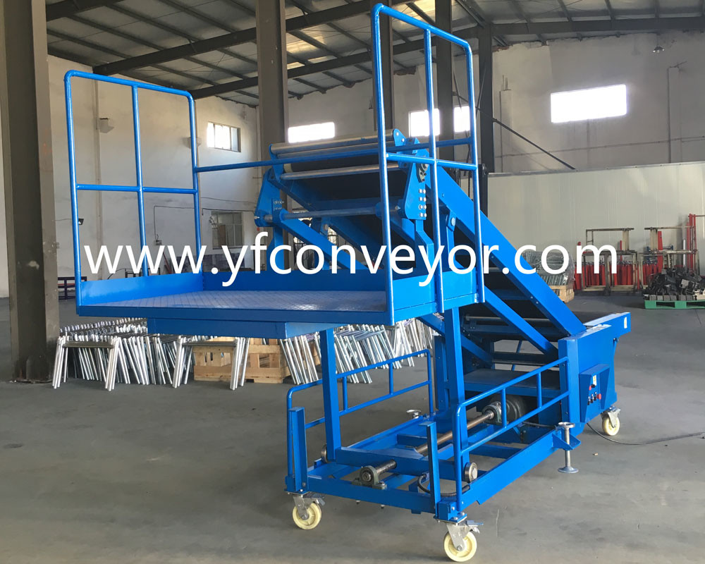 A Standing Platform of Factory Price Truck Loading Conveyor/Customizable Truck Loading Unloading conveyor
