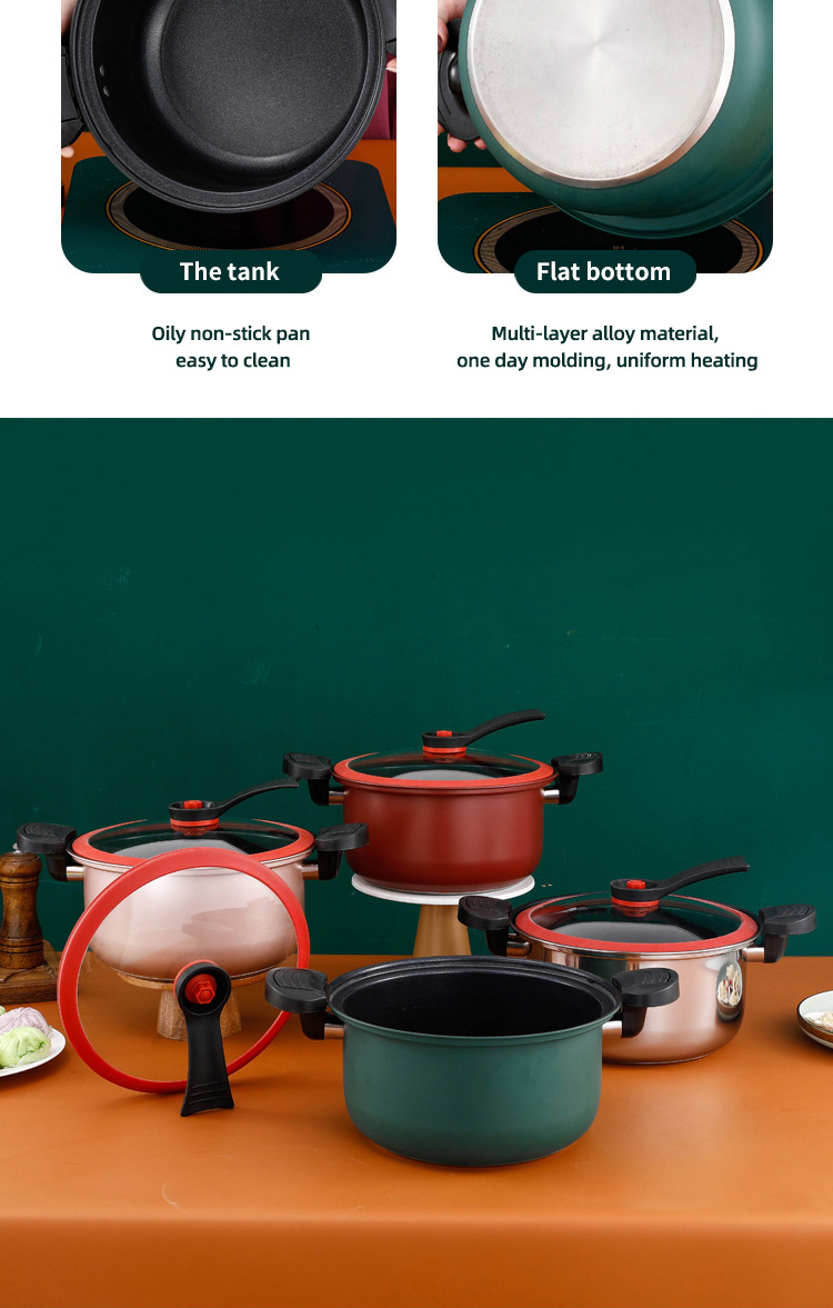 professional Kitchen Pressure Cooker Home Stew Low Pressure Non Stick