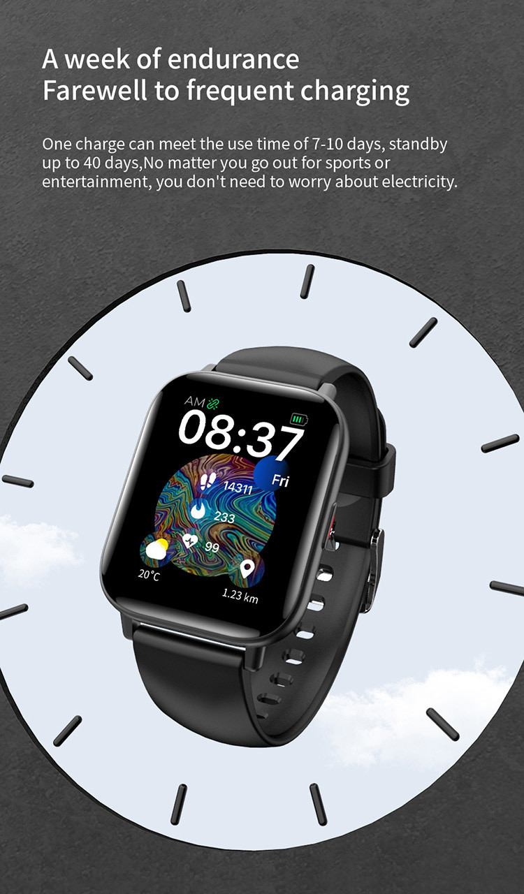OEM 240x280 Pixel Sleep Monitoring Smartwatch With Bluetooth Calling