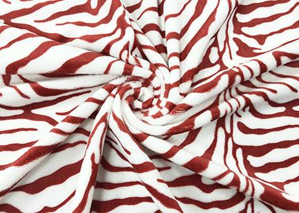 210GSM Polyester Velvet Fabric / Poly Fleece Fabric For Home Textile Zebra