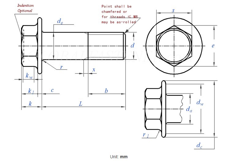JIS B1189 Hexagon Bolt M10 Hex Bolt With Flange M10