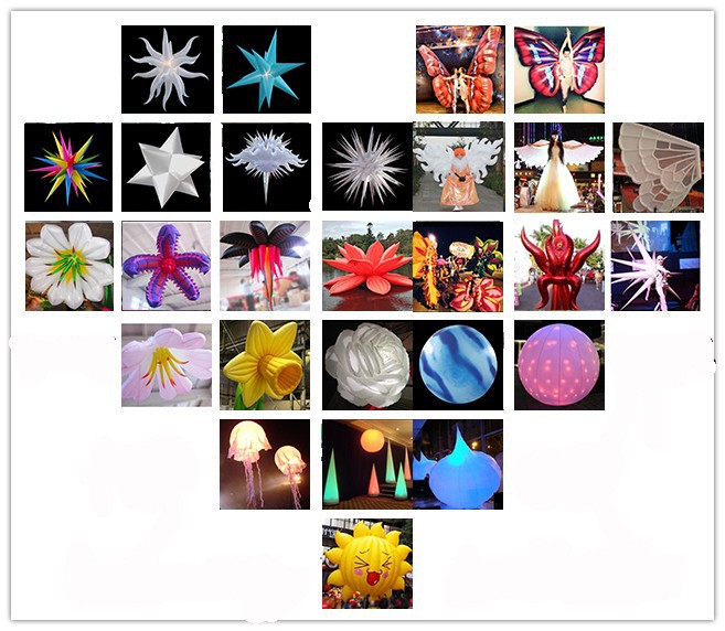 Various Party Decoration Stars Crooked Inflatable Star with Lights