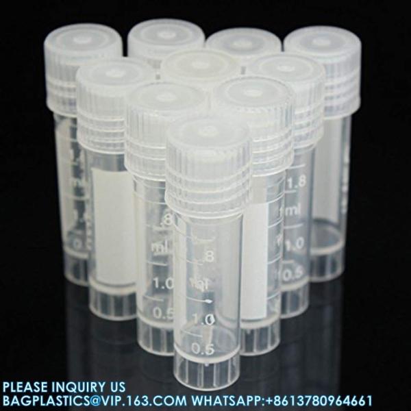 2ml Graduated Plastic Cryovial Cryogenic Vial Tube Self Standing With Cap 10ml