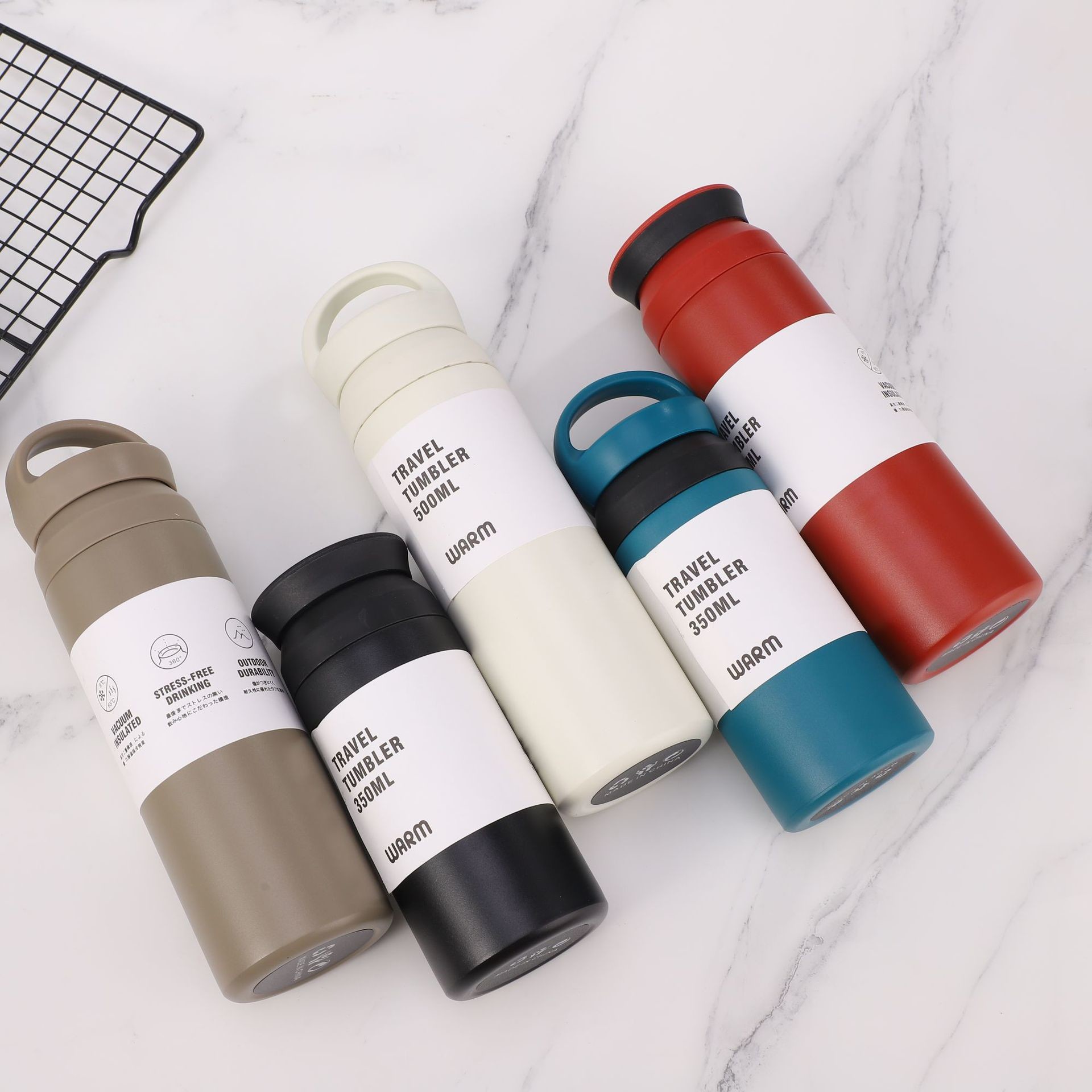 304 Stainless Steel Thermos Cup Men And Women 350/500ml Outdoor Vacuum Cup Portable Sports Water Cup