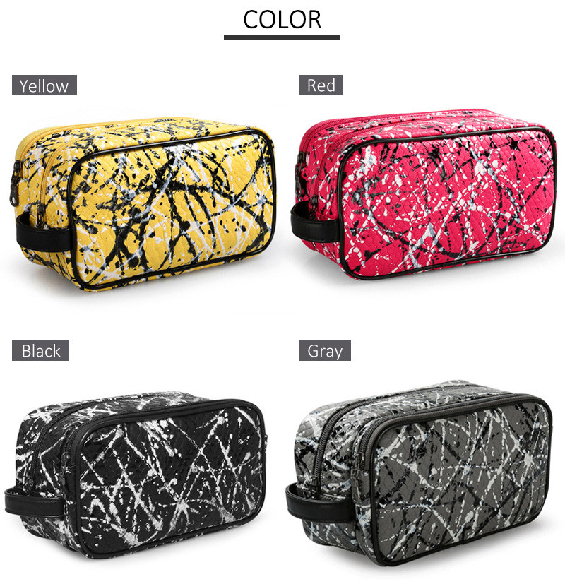 Daily Use Zipper Canvas Make Up Custom Cosmetic Bag