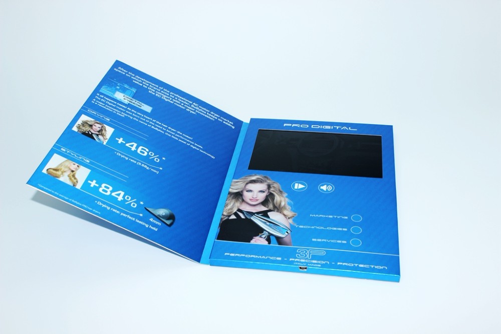 Fashionable Digital Lcd Video Business Cards 7 Inch Built - In Speaker