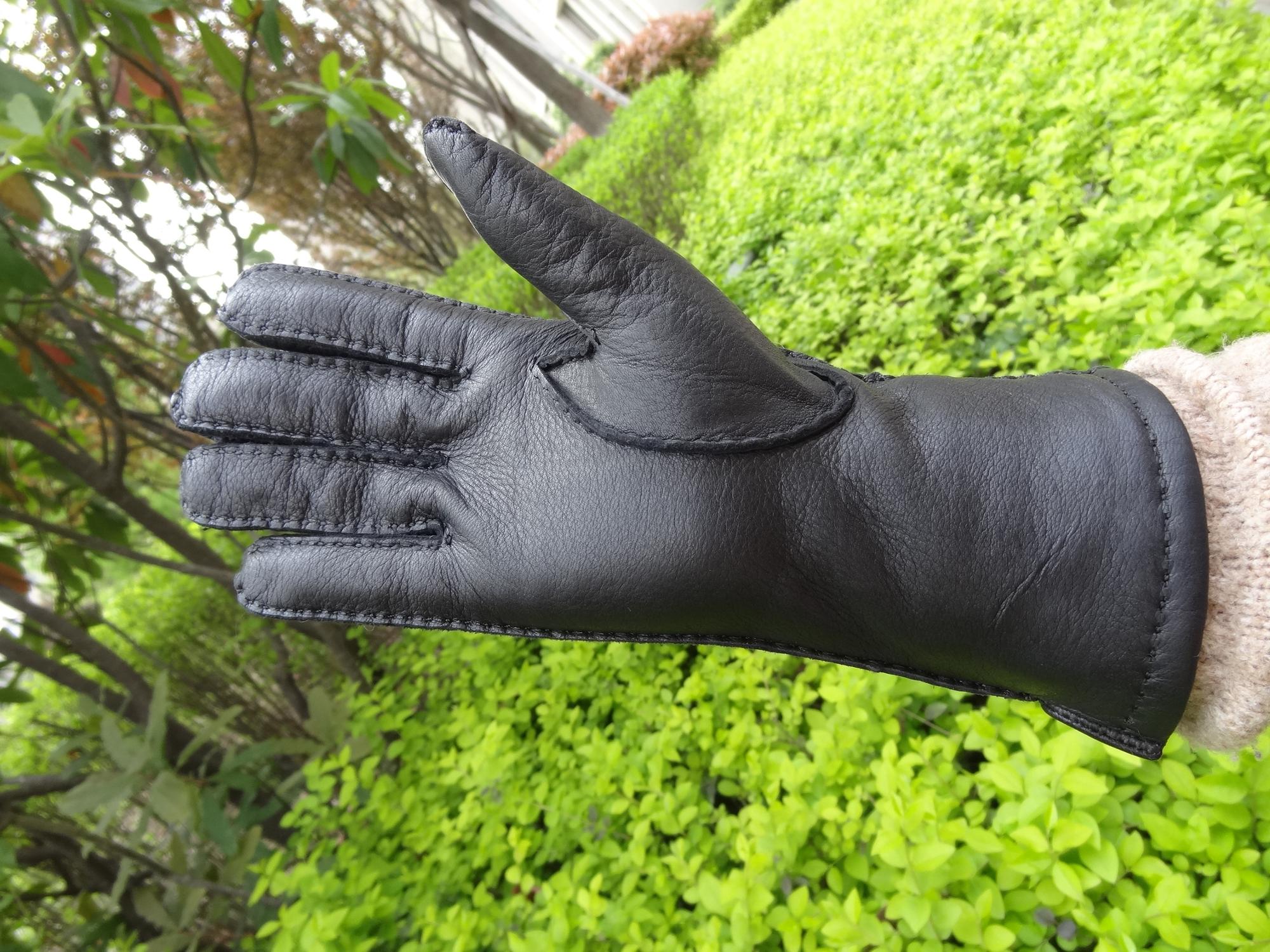 women winter warm deer leather gloves
