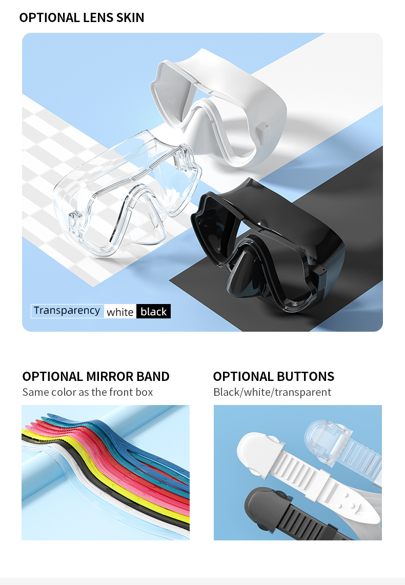 Swimming Diving Snorkel Mask Set Wide View UV Resistant ODM