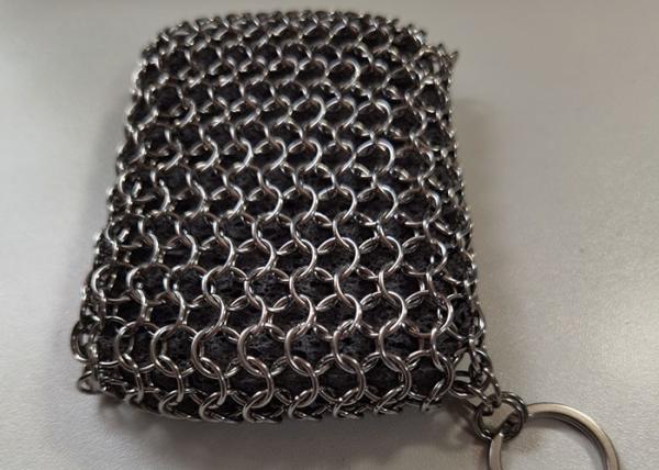 Food Grade 4x4 5x5 6x6 6x8 Inch 304 316 Stainless Steel Chainmail Scrubber For