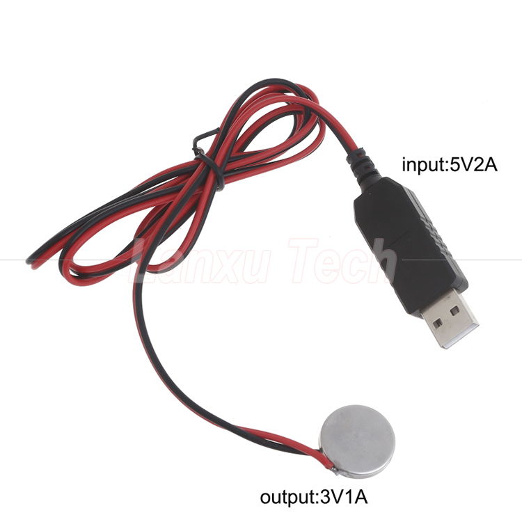 USB 5v to 3v Output Battery Eliminator CR2032 Replace Charger Cable