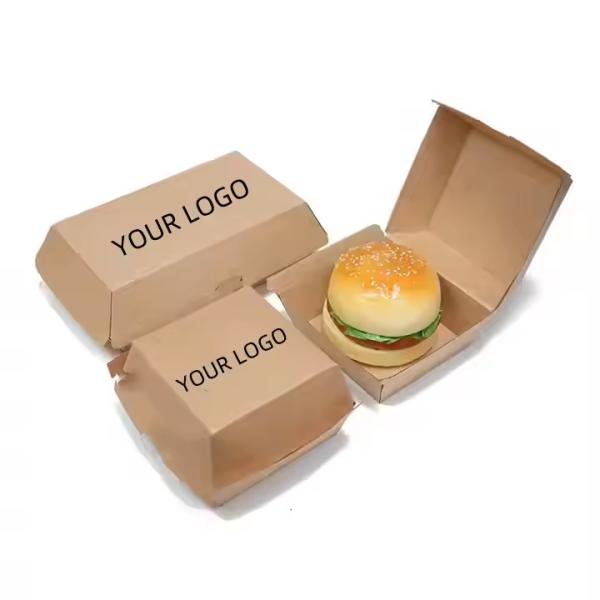 Wholesale Custom Disposable Biodegradable Fast Food Grade Kraft Paper Burger