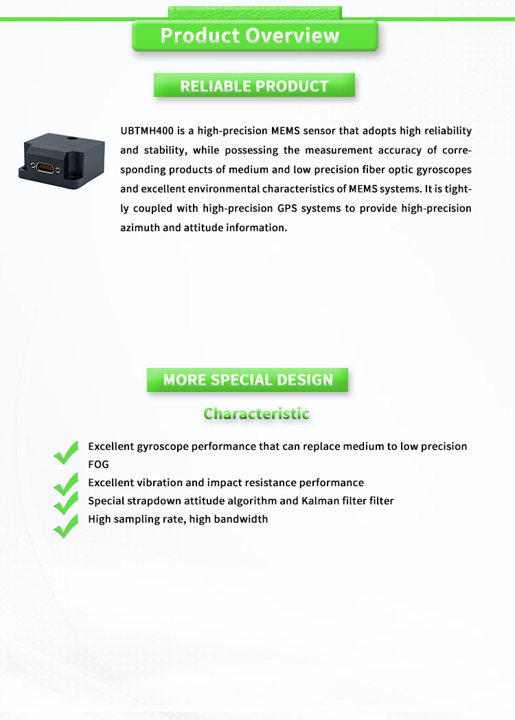 High Precision Inertial Navigation System With Gyro Output Form RS422 UBTMH400Y