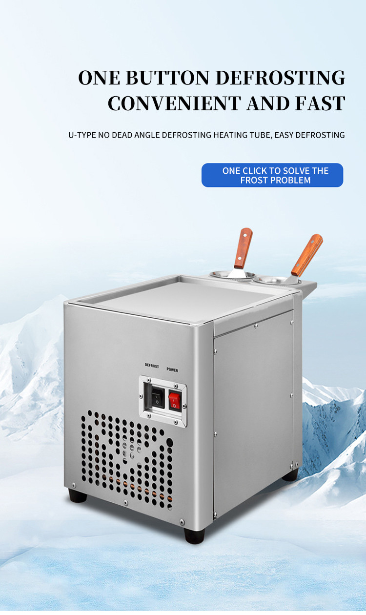 Rolling Fried Ice Cream Machine/Food cart Ice Cream Roll Fryer Machine