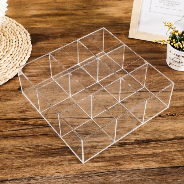 30x30x10cm Clear Acrylic Collection Box With Compartments For Figure Dolls Nail