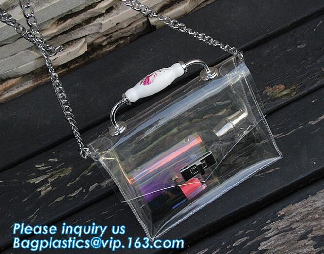 pvc handbag with small bag, PVC Transparent Fashionable Handbag Shoulder Bag Crossbody handBag, pvc carrier, carrier han