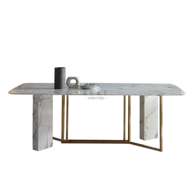 Luxury Designs Modern Italian White Marble Dining Table Set