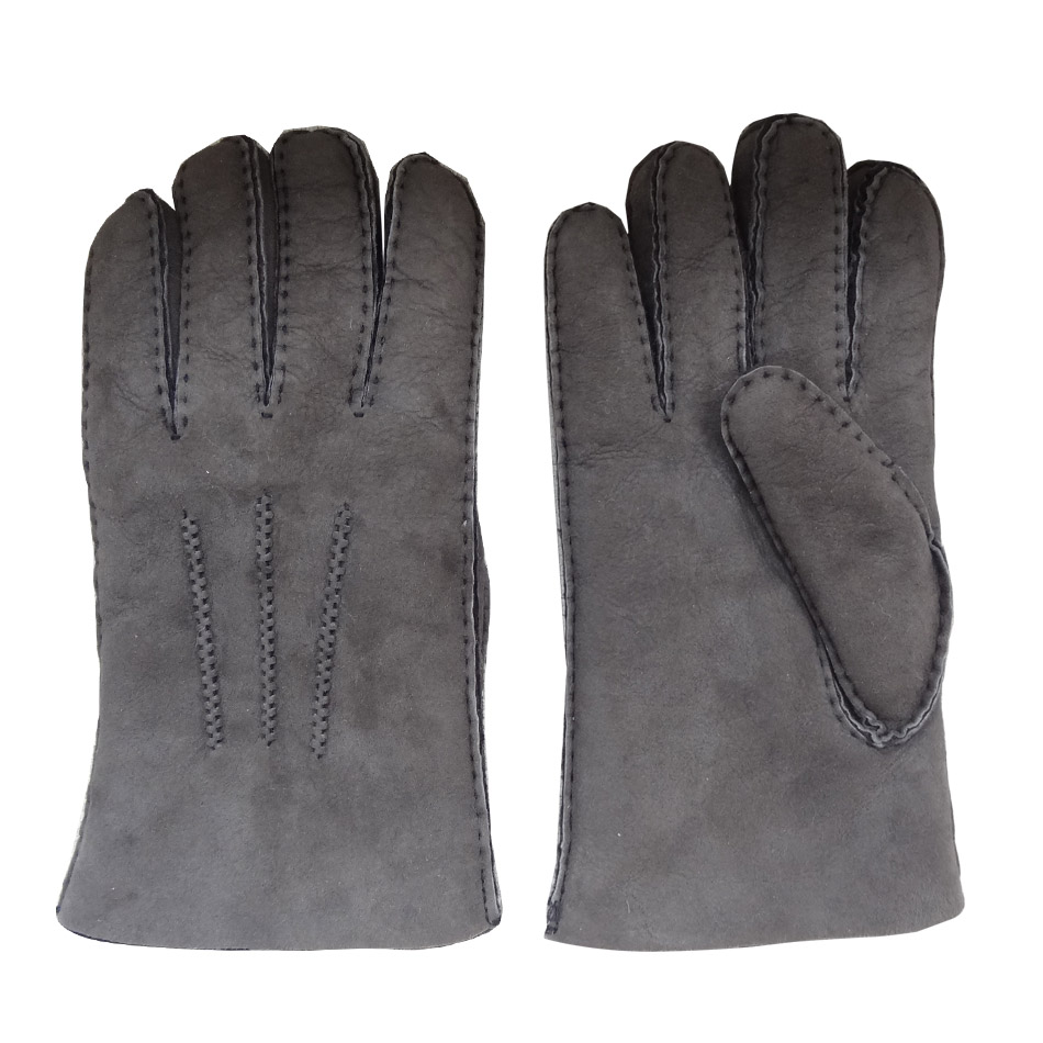Winter Natural New Zealand Curly Slink Lamb Fur Men Gloves