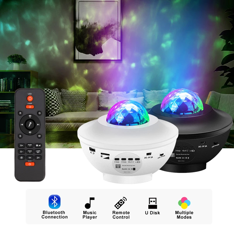 Colorful Starry Sky Galaxy Projector Nightlight Child Blueteeth USB Music Player Star Night Light Romantic Projection Lamp Gifts