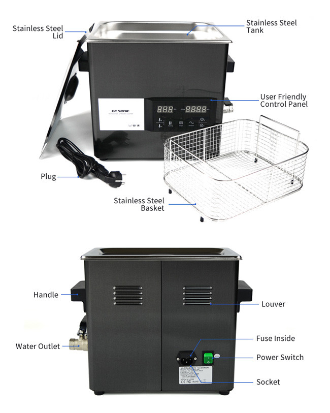 Carburetor 6L 40kHz Digital Ultrasonic Cleaner With Titanium Mirror