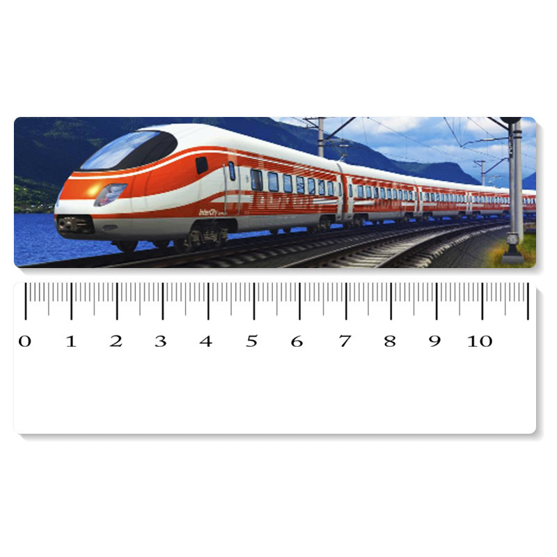 5.4x31cm High - Speed Train 3D Lenticular Ruler PET Material For Student Stationery