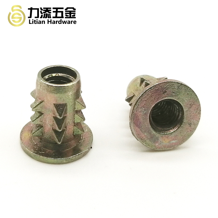 Polished Anchor Nuts Furniture Threaded Inserts For Wood M3 M4 M5 M6 M8