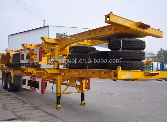 Custom Colors 20-60 Tons 2 3 4 Axles Skeleton Semi Truck Trailer 20ft 40ft Container Chassis Semi Trailer