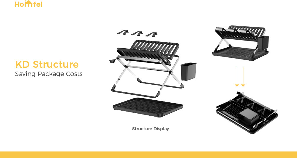 Household Foldable Stainless Steel Dish Rack Dish Drainer Board Dish Drying Rack