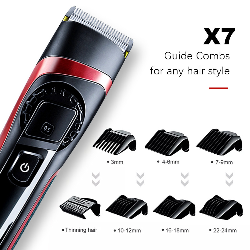 100% Waterproof Cordless Hair Trimmer LED Display Pro Home Barber Kit