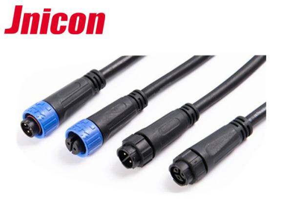 Jnicon 2 Pin 3 Pin Waterproof Cable Connector , IP67 Outdoor Electrical Cable