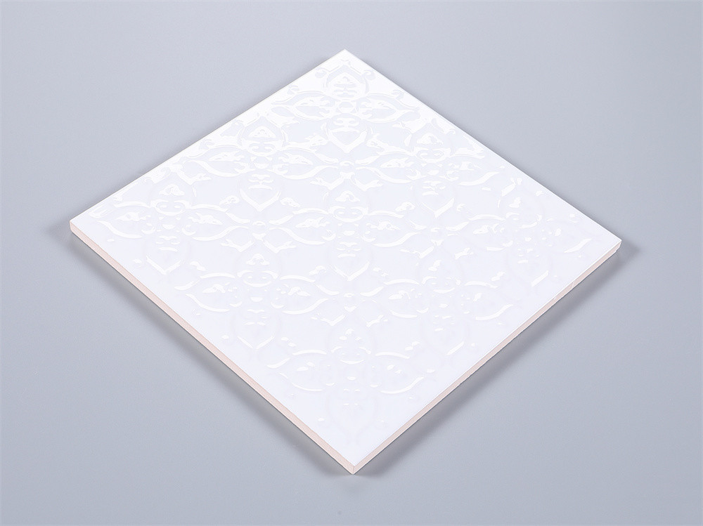White 200x200mm Eco-Resistant Wall Tiles For Dining Room And Durable Ceramic Rustic Tiles For Living Room