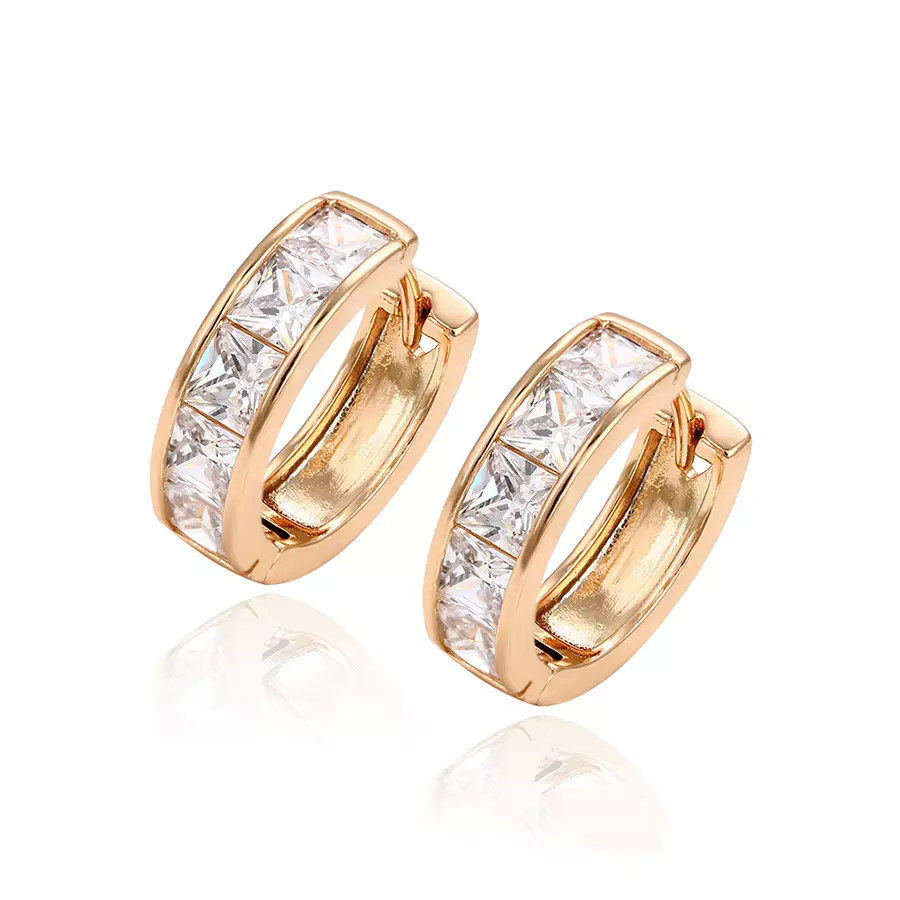 Cute Pink Childlike Star Hoop Earrings 18K Gold Stainless Steel Earrings