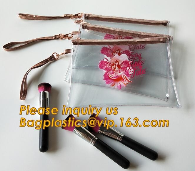 Plastic Bag OEM Custom PVC Loop Handle Image Printed Plastic Shopping Bag,Promotional Clear Waterproof Plastic Cosmetic