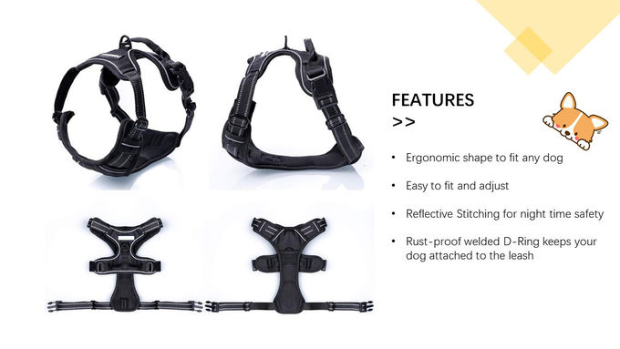 Custom No Pull Pet Harness vest Reflective Tactical Breathable S M L For puppy