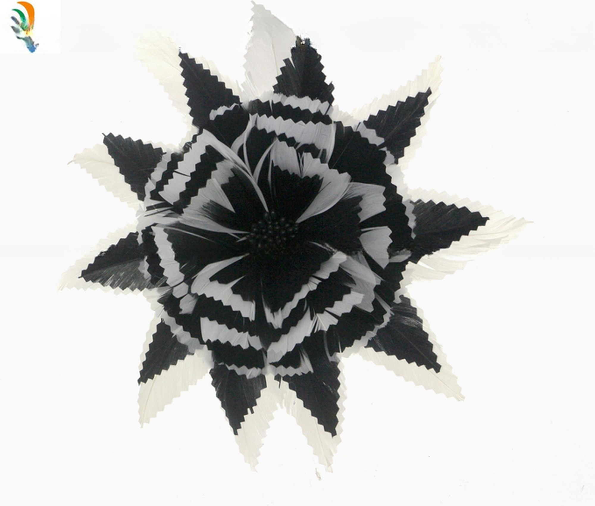 Party Decoration Stripped Goose Feather and Biot Flower Mount for Worldwide Shipping